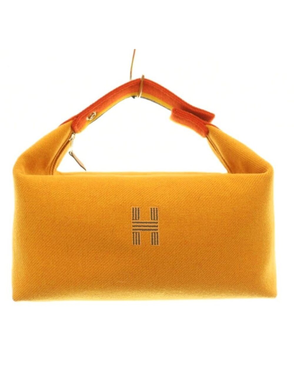 Hermes Brid-a-brac GM Pouch Rocabar Handbag Wool H Logo Orange Brown BB